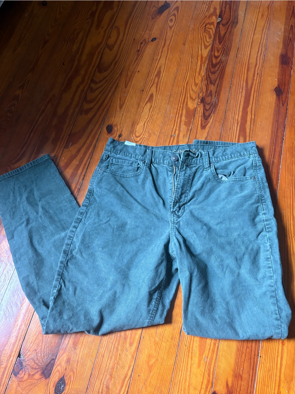 Womenโs Casual Corduroy Pants - Olive Green